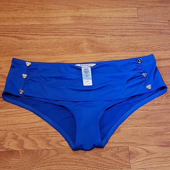 JUICY Couture BLUE Nautical Swim Bottoms Hearts XL - Picture 7 of 9
